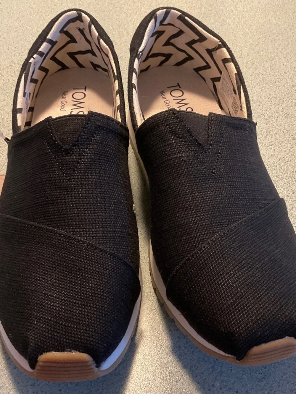 Toms Black Canvas Women's Espadrille Slip-On Shoes
